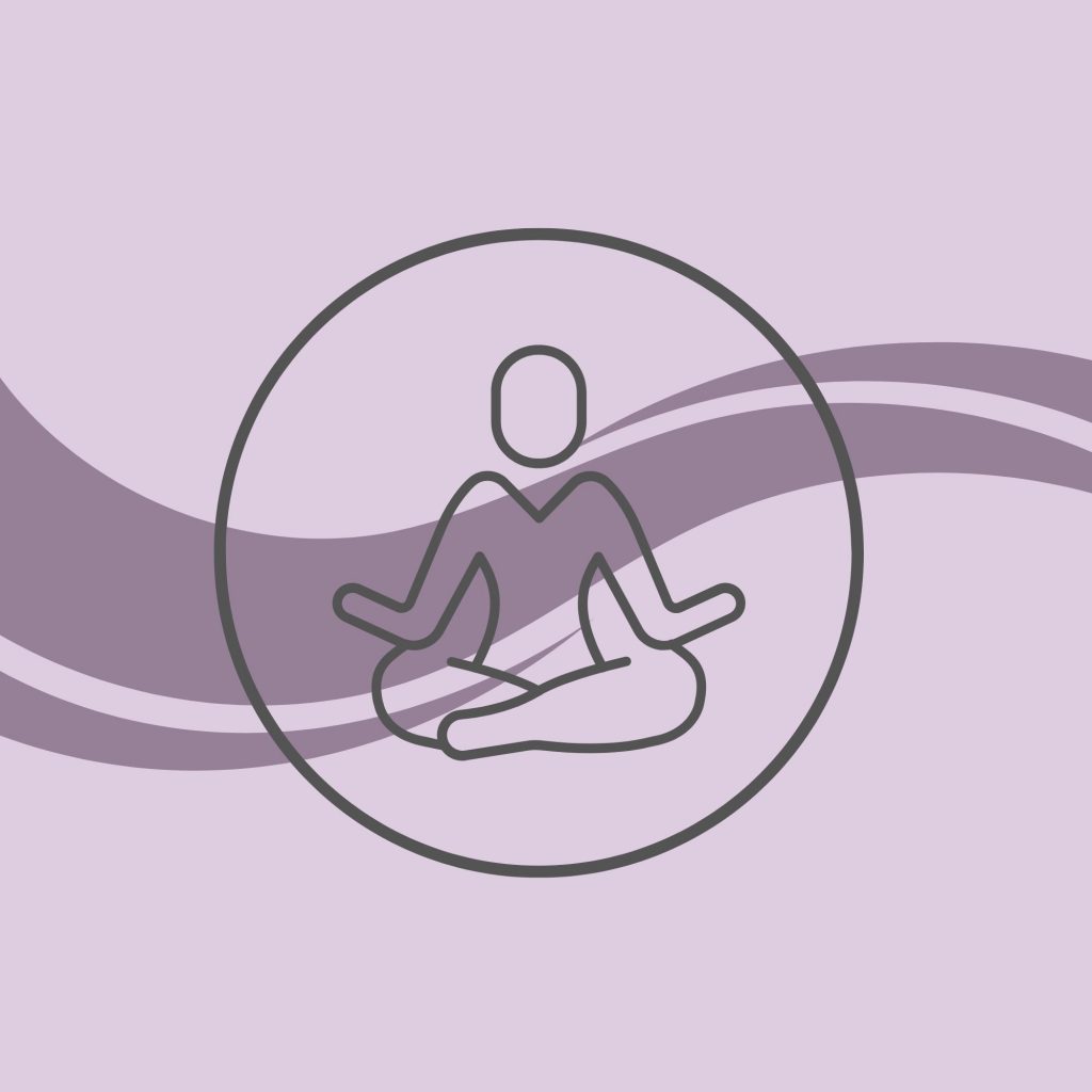 Zeichnung Mensch im Schneidersitz in Medtationshaltung